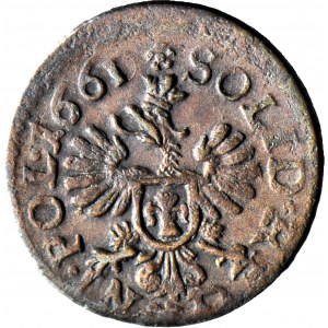 RR-, Jan Kazimierz, Szeląg 1660/I, Kraków, przebita daty, R5