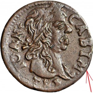 RRR-, Jan Kazimierz, Szeląg 1661, Kraków, CASIM, R7, RZADKOŚĆ!