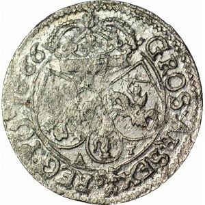 RR-, John II Casimir, Sixpence 1661 A-T, Cracow, rare and beautiful