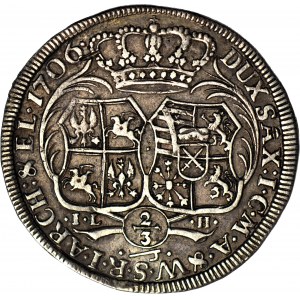 R-, August II Mocny, 2/3 talara 1706 ILH , Drezno, rzadkie