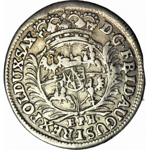 RR-, August II Mocny, 1/12 talara 1705/7 -przebitka daty EPH szczupak, Lipsk