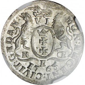 R-, August III Sas, Szóstak 1763, Gdańsk, wyśmienity