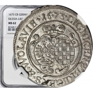 Slezsko, Ludwika Anhalcka, 6 krajcarů 1673, Brzeg, raženo