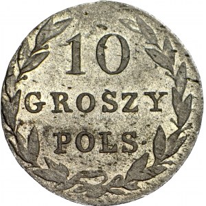 RR-, Kingdom of Poland, 10 groszy 1830 KG, lowest mintage
