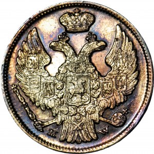 Russian partition, 1 zloty = 15 kopecks 1837 MW, Warsaw, beautiful