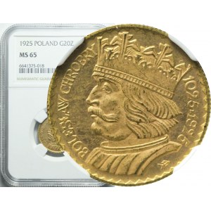 20 gold 1925, Boleslaw the Brave, beautiful