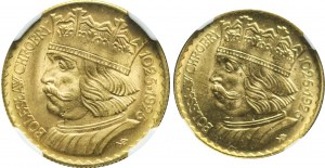 Zestaw 2 sztuki: 20 złotych 1925 i 10 złotych 1925, Bolesław Chrobry, mennicze