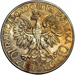 10 Zloty 1932, Kopf, Warschau, Münzstätte
