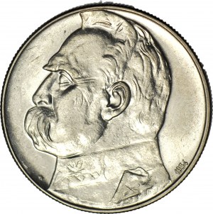 10 gold 1934, Pilsudski, STRZELECKI eagle, circa mint.