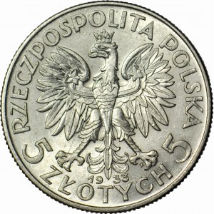 5 gold 1933, Head, minted