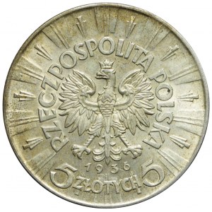 5 gold 1936, Pilsudski, minted