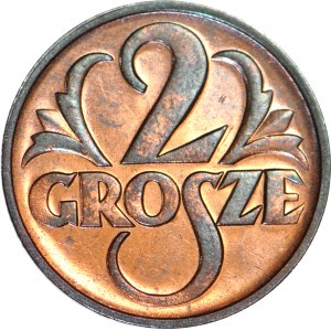 2 pennies 1937, minted