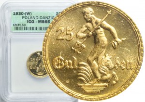 R-, WMG, 25 guldenów 1930, Neptun, mennicze
