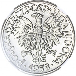 50 groszy 1958, couronne, MINT, nickel, neuf, RARE