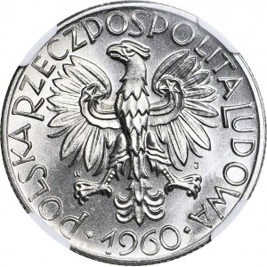 RRR-, 5 złotych 1960, Rybak DESTRUKT - DOUBLE DIE, b rzadki