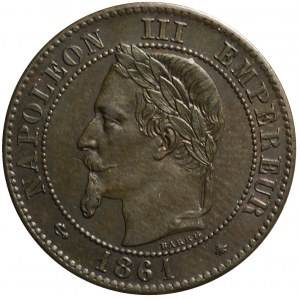 Francúzsko, Napoleon III, 2 centimy 1862 K, razené