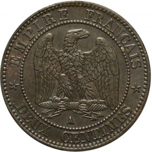 Francúzsko, Napoleon III, 2 centimy 1862 K, razené