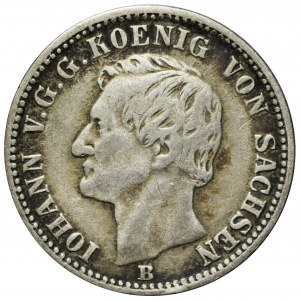 Germany, Saxony, Johan I, 1/6 thaler 1861 B