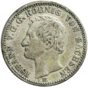 Niemcy, Saksonia, Johan I, 1/6 talara 1861 B