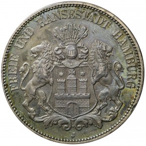 Germany, Hamburg city, 5 marks 1908 J, Hamburg