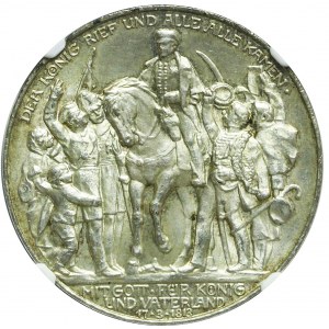 Nemecko, Prusko, 3 marky 1913, Bitka národov, razené