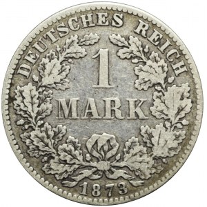 Niemcy, Cesarstwo, Wilhelm I, 1 Marka 1873 D, rzadka