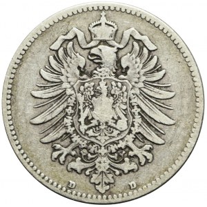 Niemcy, Cesarstwo, Wilhelm I, 1 Marka 1873 D, rzadka