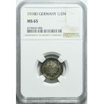 Germany, 1/2 mark 1918 D, Munich, very nice
