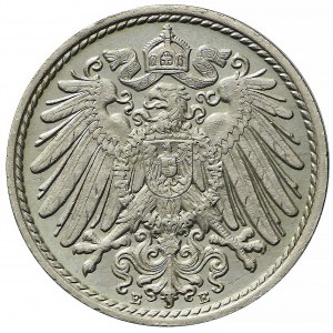 Niemcy, 5 pfennig 1890 E, bardzo ładny