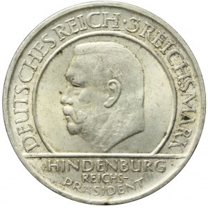 Germany, Weimar Republic, 3 marks 1929 A, Berlin, Hindenburg, circular