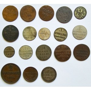 Germany, Frankfurt, Goslar, Hamburg, Hanover, Set of 19 coins