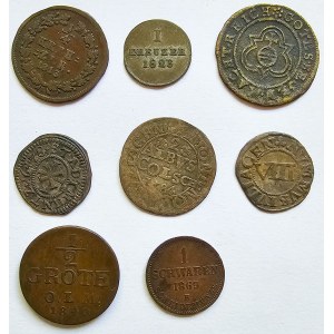 Germany, Julich-Berg, Nassau, Nuremberg, Oldenburg, Set of 9 coins