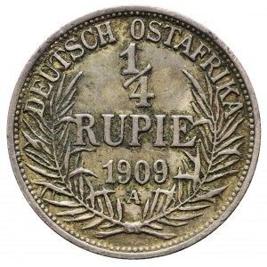 Niemcy, Afryka Wschodnia, Wilhelm II, 1/4 rupie 1909 A, Berlin