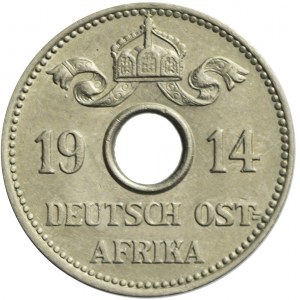 Niemcy, Afryka Wschodnia, Wilhelm II, 5 heller 1914, Hamburg