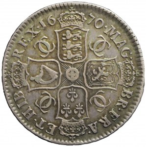 Veľká Británia, Karol II., 1/2 koruny 1670, vzácne