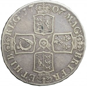 United Kingdom, Scotland, Anna, Crown 1707 E, Edinburgh, rare