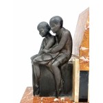 Marmurowy garnitur kominkowy Art Déco, Francja