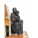 Marmurowy garnitur kominkowy Art Déco, Francja