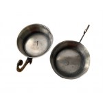 Para platerowanych solniczek w stylu zakopiańskim, Pierwsza Krajowa Fabryka Wyrobów Platerowanych, Srebrnych i Metalowych M. Jarra, Kraków, pocz. XX w.