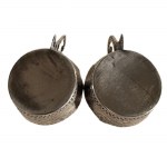 Para platerowanych solniczek w stylu zakopiańskim, Pierwsza Krajowa Fabryka Wyrobów Platerowanych, Srebrnych i Metalowych M. Jarra, Kraków, pocz. XX w.