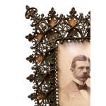 Decorative 19th century frame with original photo of Maria Kossak's brother (wife of Wojciech Kossak)