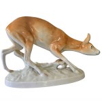 Figurka porcelanowa sarenka, Royal Dux, proj. Karl Wanke
