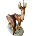 Porcelanowa figurka jeleń i sarna, Royal Dux, proj. Karl Wanke
