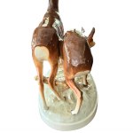 Porcelanowa figurka jeleń i sarna, Royal Dux, proj. Karl Wanke
