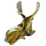 Porcelanowa figurka Leżący łoś, Zygmunt Buksowicz Steatyt