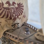 Wooden model of a three-masted ship