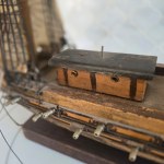 Wooden model of a three-masted ship