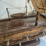 Wooden model of a three-masted ship