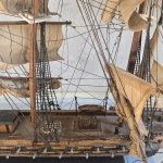 Wooden model of a three-masted ship