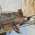 Wooden model of a three-masted ship